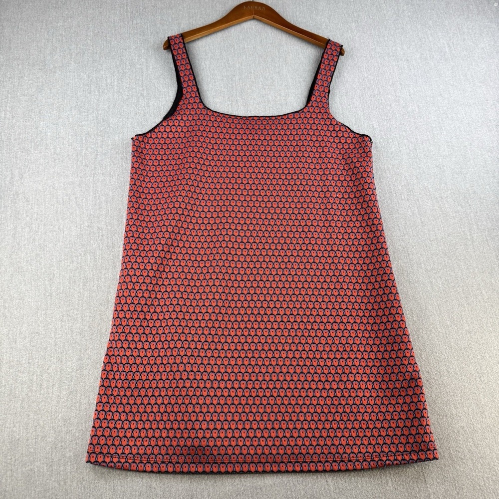 Zara Dress Womens Large Red Blue Geometric Sleeveless Stretch Mini Tunic NWOT